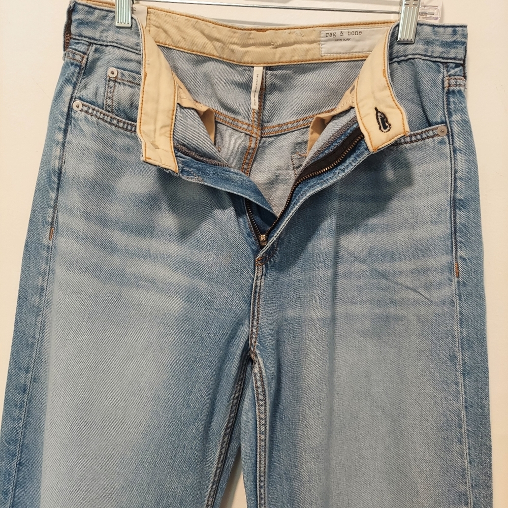 rag & bone Featherweight Logan Mid-Rise Wide-Leg Jeans Sz 27 - Picture 8 of 12